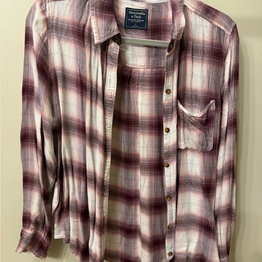 Abercrombie & Fitch Red Plaid Shirt